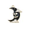 Accesorios de joyería de bricolaje, serie de Halloween, aleación de aceite, calavera, luna, cuervo, colgante, pulsera, colgante, venta al por mayor