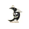 Accesorios para Joyería DIY Serie de Halloween Aleación Esmalte Calavera Luna Cuervo Colgante Pulsera Dijes Mayoreo