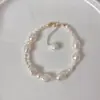 Collar y pulsera de perlas barrocas de agua dulce naturales para mujer, diseño de lujo ligero de verano con cuentas pequeñas, cadena para la clavícula de diseño de nicho