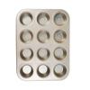 Kit de Forma Dourada para Assar Atacado Forma Antiaderente Prato de Pizza Forma para Pão de Forma 6 cavidades ou 12 cavidades Forma com Fundo Removível Ovos