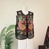 Chal Ligero Bordado Pesado Estilo Chino Nuevo Zhi Li Modelo Nuevo Verano 2026 Estilo Nacional Cuello Redondo Chaqueta sin Mangas de Organza