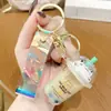 Chaveiro Criativo Fofo para Homens e Mulheres Gato de Carro Personalizado Chá de Leite Celebridade da Internet Casal Desenho Animado Pingente Fresco