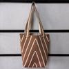 Bolso de Hombro Ondulado de Nicho Nórdico Bolso Tote de Gran Capacidad Bolso Abierto de Tejido Fino Bolso Cubo para Viajes Diarios para Mujer