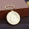 Cadena para llaves de metal con forma de moneda de Bitcoin, moneda virtual, colgante para llaves, moneda conmemorativa, origen transfronterizo