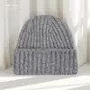 Gorro de Lana Tejida para Mujer, Gorro Grueso Cálido de Otoño e Invierno, Sencillo de Color Sólido Resistente al Viento para Exteriores, Gorro para Clima Frío para Hombre