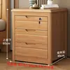 Mesita de noche de madera maciza, estilo chino, diseño simple y moderno, adecuada para dormitorios, con espacio de almacenamiento, un simple gabinete de 3 niveles para la mesita de noche