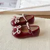 Zapatos de Moda Poco Profundos con Hebilla Mary Jane de Encaje Perla y Lazo para Niñas, Estilo Nuevo Casual de Cuero para Primavera y Otoño 2026