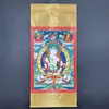 Fabricante de Caligrafía y Pintura Antigua, Pintura Colgante de Rollo Thangka de Tela de Seda con Luz Azul Antifalsificación, Bodhisattva Guanyin de Mil Manos Mil Ojos