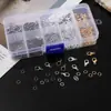 Set de 10 Piezas de Broches de Langosta con Aro Único Joyería Pendientes Pulsera Aro Plano Argolla de Salto Material para Abalorios DIY Caja de Acabado Set