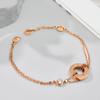 Versão coreana da pulseira doce círculo de diamante amor ouro rosa duplo aço titânio não desbota presente atacado de fábrica