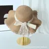 Chapéu de Palha com Aba Larga e Laço de Renda Nova Coleção Primavera e Verão Estilo Coreano Proteção Solar Chapéu de Sol para Praia Fresco e Doce Chapéu de Pescador