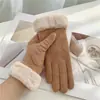 Luvas de Montaria Femininas de Veludo de Inverno com Forro de Lã Espessadas à Prova de Vento Tela Sensível ao Toque Motocicleta Elétrica Inverno Esqui ao Ar Livre Homens