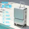 Maleta de mano portátil de 20 pulgadas con apertura frontal y cerradura de combinación, maleta multiusos con asa extensible para estudiantes mujeres, maleta de viaje para hombres