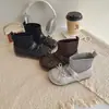 Botines de Color Sólido para Niñas Otoño/Invierno 2026, Botas de Princesa Antideslizantes para Niñas, Botines de Cuero con Lazo para Niños, Suela Suave