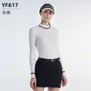Pgm Golf Ropa de Camiseta de Manga Larga para Mujer Otoño e Invierno Tela de Textura Vertical Suave Elástica Ropa Deportiva para Mujer