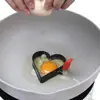 Mango de Silicona Acero Inoxidable Molde para Huevo Frito Sartén Antiadherente Forma de Corazón Modelo para Huevo Frito Huevo Pochado Pastel de Carne Fácil de Desmoldar Huevo Frito Frito