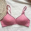 Comercio Exterior Transfronterizo Ropa Interior Femenina Lunares Delgado Hebilla Doble Fila Sin Aros Cómodo Push-Up Fabricante