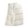 Chaleco de algodón para hombre de otoño e invierno, cuello alto, engrosado para abrigar, prenda exterior sin mangas, color liso, chaleco de algodón para capas, chaqueta de algodón talla grande