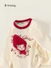 Bangxuan 2026 Nova Coleção de Outono Tops Infantis, Roupa Íntima para Bebês com Cintura Marcada, Roupinhas Fofas de Manga Longa para Crianças Pequenas, Camiseta Infantil