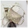 Bolsa Pequeña Portátil Distintiva de Lentejuelas de Moda para Internet para Mujer 2024 Nueva Moda Bolso Cruzado para el Trabajo Estilo Coreano Elegante Bolso de Hombro