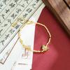 Nuevo Pulsera de Oro de Arena Estilo Chino Vietnamita Pulsera de Cuentas Mariposa Verde con Goteo de Aceite Estilo de Lujo Ligero de Alta Gama para Mujer Primera Joyería