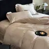Juego de Cuatro Piezas de Algodón de Fibra Larga Xinjiang 100s Lujo Ligero Sensación de Alta Gama Algodón Puro Alto Recuento de Hilos Todo Algodón Satén Jacquard Funda Nórdica Ropa de Cama