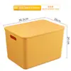 Caja de almacenamiento de plástico color Morandi caja de almacenamiento para armario ropa interior pantimedias caja de almacenamiento para snacks juguetes con tapa caja de almacenamiento