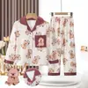 Pijamas do Sudeste Asiático Infantis Manga Longa Meninas Primavera e Outono Finos 2025 Novo Outono Roupas de Casa Infantis e para Meninas