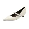 Nuevos zapatos Mary Jane de charol retro para mujer 2026, punta fina, tacón de bloque de 4.5 cm, elegantes y versátiles para el trabajo y el uso diario