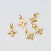 2 Peças de Pingentes Cruz Estrela com Banho de Ouro 14K Cor Duradoura Incrustados com Diamantes para Pulseira de Miçangas DIY Colar Brincos Atacado