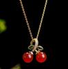 Fábrica atacado presente ao vivo ágata vermelha cereja pingente de ágata moda pingente promocional presente de jade