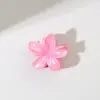 Pinza de Pelo de Flor de Plástico Colorida, Dulce Pinza para la Parte Trasera de la Cabeza, Pinza de Pelo Degradada Simple y de Moda para Media Recogida para Mujeres