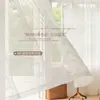 Cortinas de Renda Francesa Fita Mágica Cortinas de Gaze Sem Furação Cortinas de Gaze Branca Telas de Janela Quarto Janela de Canto Sala de Estar Varanda Cortinas Divisórias