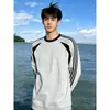 Em estoque: novo modelo de outono de 2026, moletom masculino pesado de 380g em algodão chinês de marca da moda, camiseta básica personalizada de manga longa