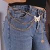 Moda de joyería transfronteriza de Europa y Estados Unidos borla de luna cadena de cintura femenina comodín metal mariposa cadena para el cuerpo venta al por mayor al contado