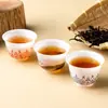 Xícara de chá descartável feita de plástico de grau alimentício, branco porcelana, estilo pintura chinesa, xícara de chá de porcelana azul e branca para receber convidados de alta qualidade