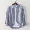 L1926 nueva camisa de color simple a juego, chaqueta, camisa casual de manga larga a rayas de algodón de Hong Kong para hombres de una generación de cabello