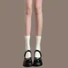 Calcetines Essenciales de Verano para Pantorrilla, Calcetines JK Japoneses para Mujer, Medias Negras Puras de Compresión Adelgazantes hasta la Rodilla, Calcetines de Tubo Alto de Terciopelo