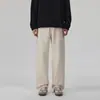OT Moda Masculina Nova Coleção de Outono: Calças Casuais 100% Algodão para Homens, Textura Old Money, Calças Retas Soltas Estilosas