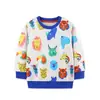 Moletom Infantil Estilo Europeu e Americano, Nova Camisa Esportiva Infantil Estampada de Dinossauro para Outono, Camiseta Básica Fashion com Gola Redonda, Lote Misto