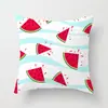 Fronha Fofa Estampada com Frutas de Verão Capa de Almofada para Encosto de Sofá de Sala de Estar de Verão Refrescante Melancia Banana