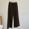 Uma ótima silhueta é instantaneamente alcançada com estes~ Calça pantalona flare de cintura alta elástica para mulheres, calça casual vintage de outono micro flare H082711