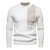 Vendas Diretas da Fábrica, Vendedor Quente Transfronteiriço, Novo Suéter Patchwork Multicolorido de Gola Redonda Outono e Inverno, Malha Básica, Fio