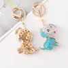 Llavero Colgante de Metal con Forma de Perro y Campana, Colgante de Animalito Cachorro con Gota de Aceite y Diamantes, Colgante de Moda para Bolso, Regalo, Venta al Por Mayor