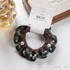 Cuerda para el pelo montada en tarjeta, Goma para el pelo de perlas de alta gama, Anillo de intestino pequeño de encaje a cuadros a la moda, Cuerda para el pelo, Accesorios para el pelo, Goma para coleta