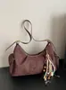 Bolso Transfronterizo de Gamuza para Mujer Gran Capacidad Nuevo Otoño e Invierno 2025 Bolso Cruzado Retro Escarchado Bolso Dumpling para Viajar