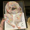 Pañuelo de Seda Floral Fresco Estilo Pastoral para Mujer 2026 Primavera/Verano Nuevo Estilo Bufanda de Cuello Atmosférica Accesorio para Atar el Cabello