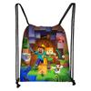 Nueva Bolsa con Cordón de Minecraft para Niños, Bolsa de Almacenamiento Grande, Mochila Casual Portátil para Estudiantes al Aire Libre