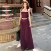 Conjunto de Dos PiezasMúltiples Estilos de Atuendos: Top de Nudo + Falda de Cintura Alta, Vestido Estilo Puro Deseo de Verano, Conjunto para Mujer