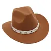 Chapéu de Cornija Curvo Amazon Chapéu de Cowboy Ocidental Chapéu de Jazz Cravejado de Diamantes Chapéu de Feltro Chapéu de Lã Preto Chapéu de Sol Cabeça Grande